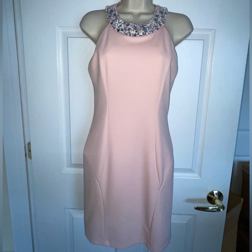 Y2K Speechless Pink Summer Dress with Bedazzled Jewel Collar - Juniors size 7